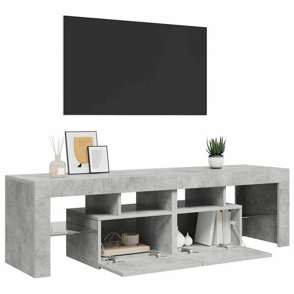 Meuble TV vidaXL avec éclairage LED Gris béton 140x36,5x40 cm