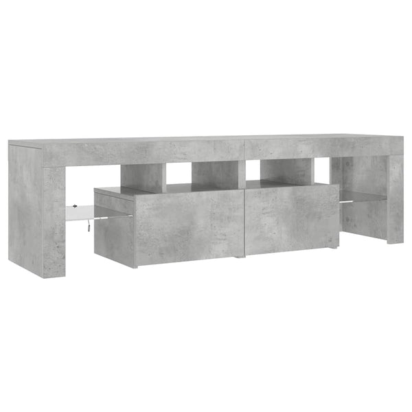 Meuble TV vidaXL avec éclairage LED Gris béton 140x36,5x40 cm