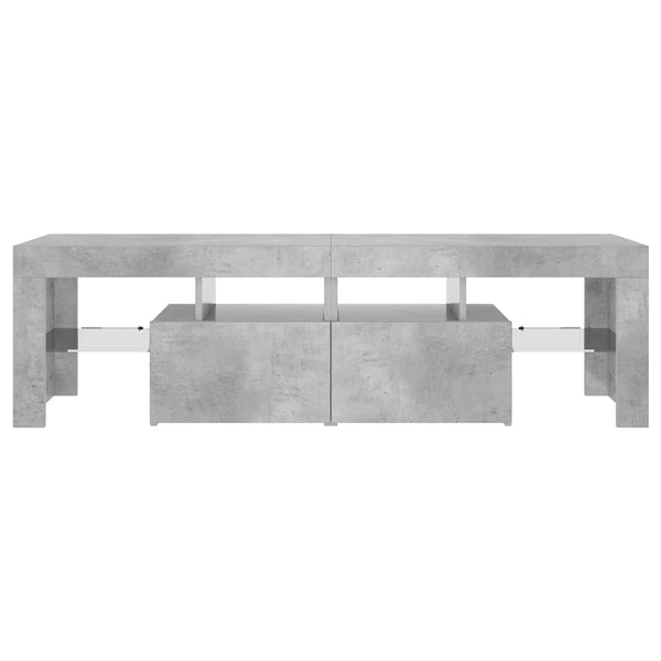 Meuble TV vidaXL avec éclairage LED Gris béton 140x36,5x40 cm
