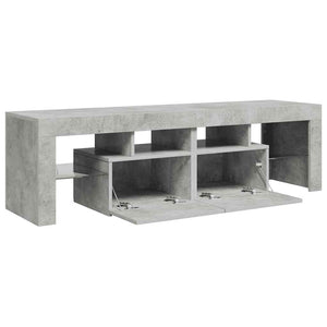 Meuble TV vidaXL avec éclairage LED Gris béton 140x36,5x40 cm