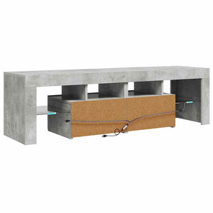 Meuble TV vidaXL avec éclairage LED Gris béton 140x36,5x40 cm
