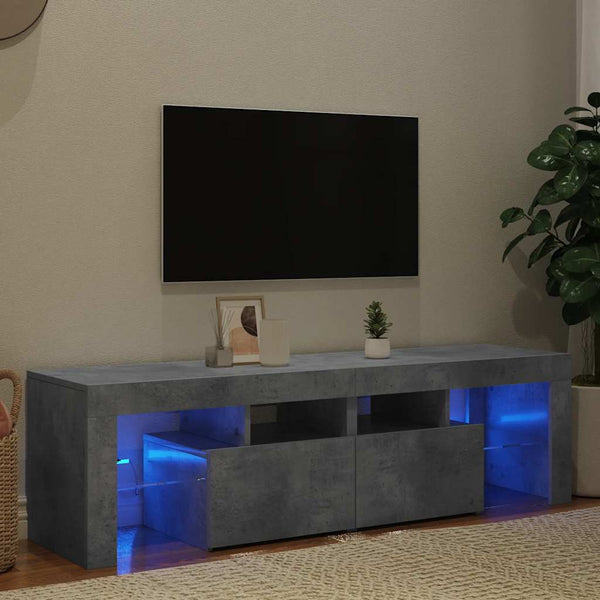 Meuble TV vidaXL avec éclairage LED Gris béton 140x36,5x40 cm