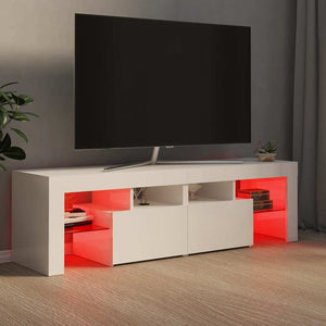 TV-Schrank Weiß Hochglanz mit LED 140cm