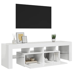 TV-Schrank Weiß Hochglanz mit LED 140cm