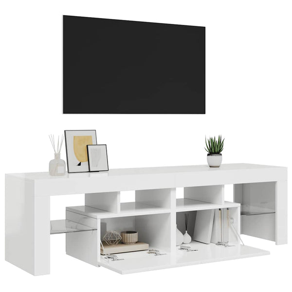 TV-Schrank Weiß Hochglanz mit LED 140cm