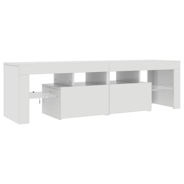 TV-Schrank Weiß Hochglanz mit LED 140cm