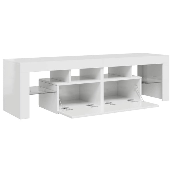 TV-Schrank Weiß Hochglanz mit LED 140cm