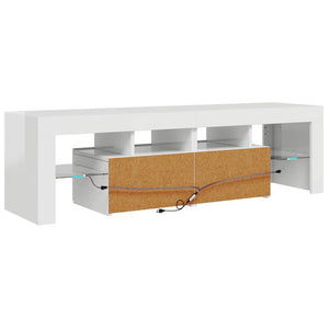 TV-Schrank Weiß Hochglanz mit LED 140cm