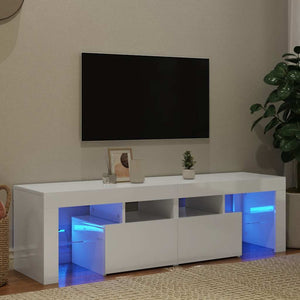 TV-Schrank Weiß Hochglanz mit LED 140cm