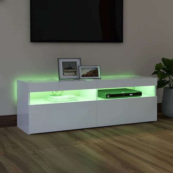 TV-Schrank mit LED Weiß 120 cm