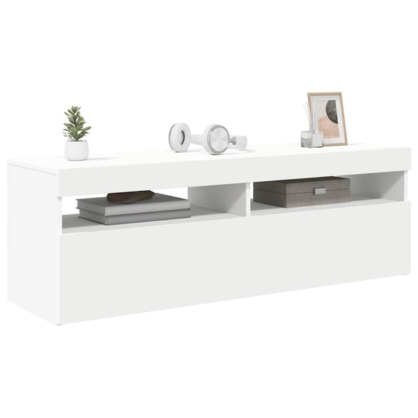 TV-Schrank mit LED Weiß 120 cm