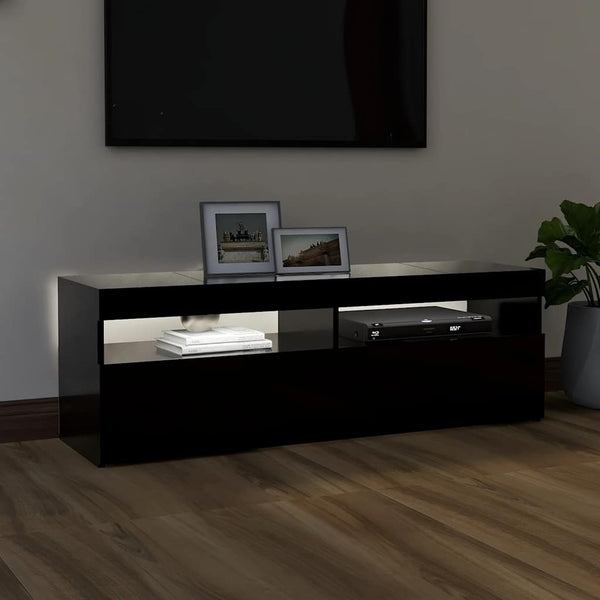 TV-Schrank Schwarz mit LED 120cm