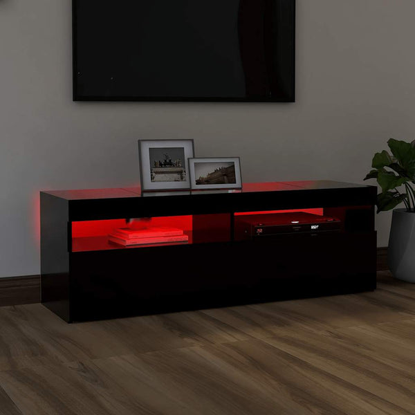 TV-Schrank Schwarz mit LED 120cm