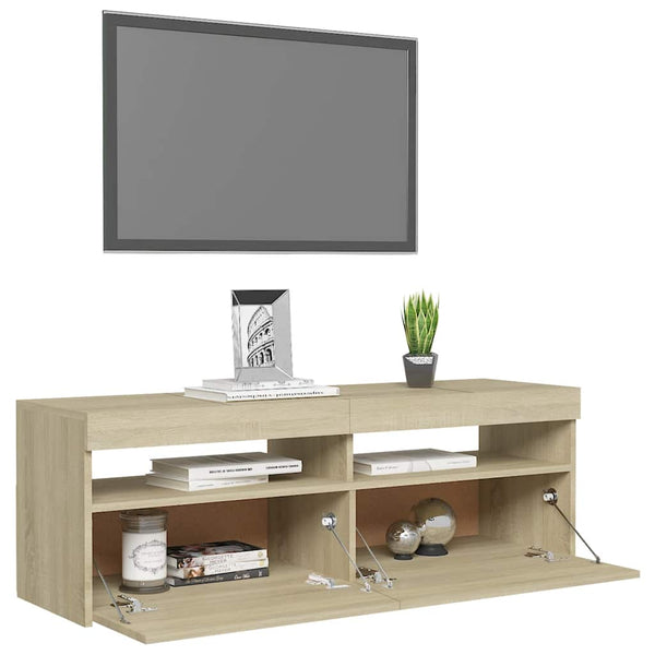 TV-Schrank Sonoma-Eiche mit LED 120cm