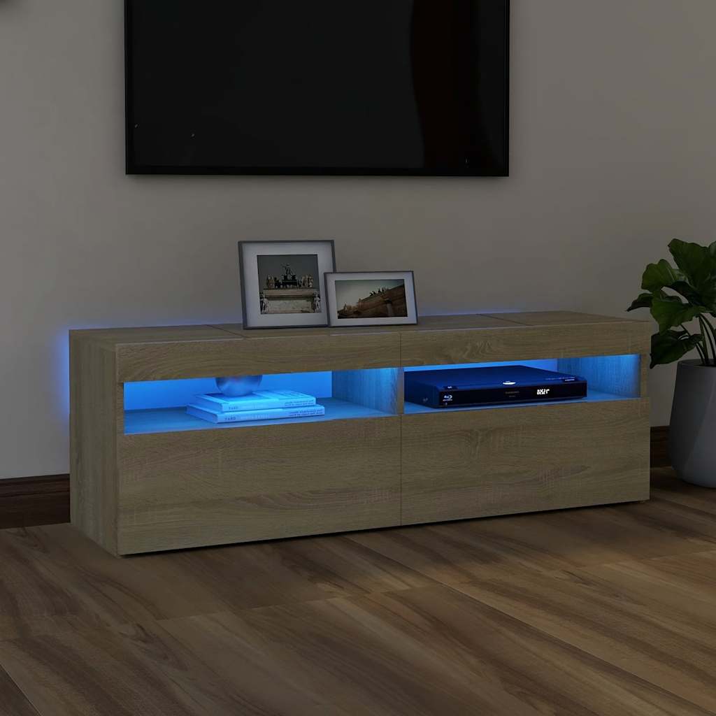 TV-Schrank Sonoma-Eiche mit LED 120cm