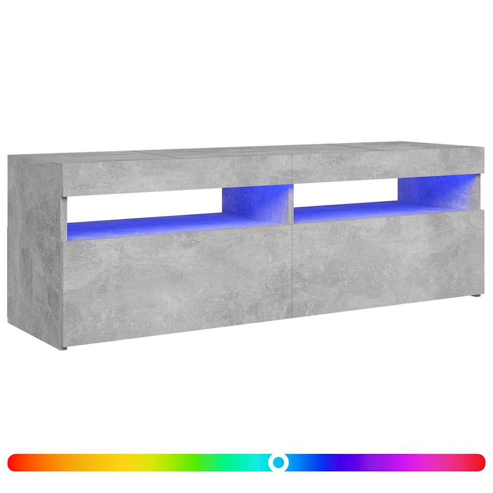 TV-Schrank Betongrau mit LED 120 cm