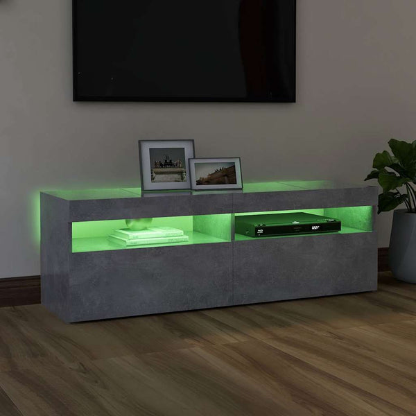 TV-Schrank Betongrau mit LED 120 cm