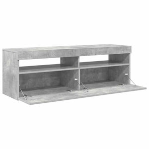 TV-Schrank Betongrau mit LED 120 cm