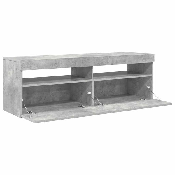 TV-Schrank Betongrau mit LED 120 cm