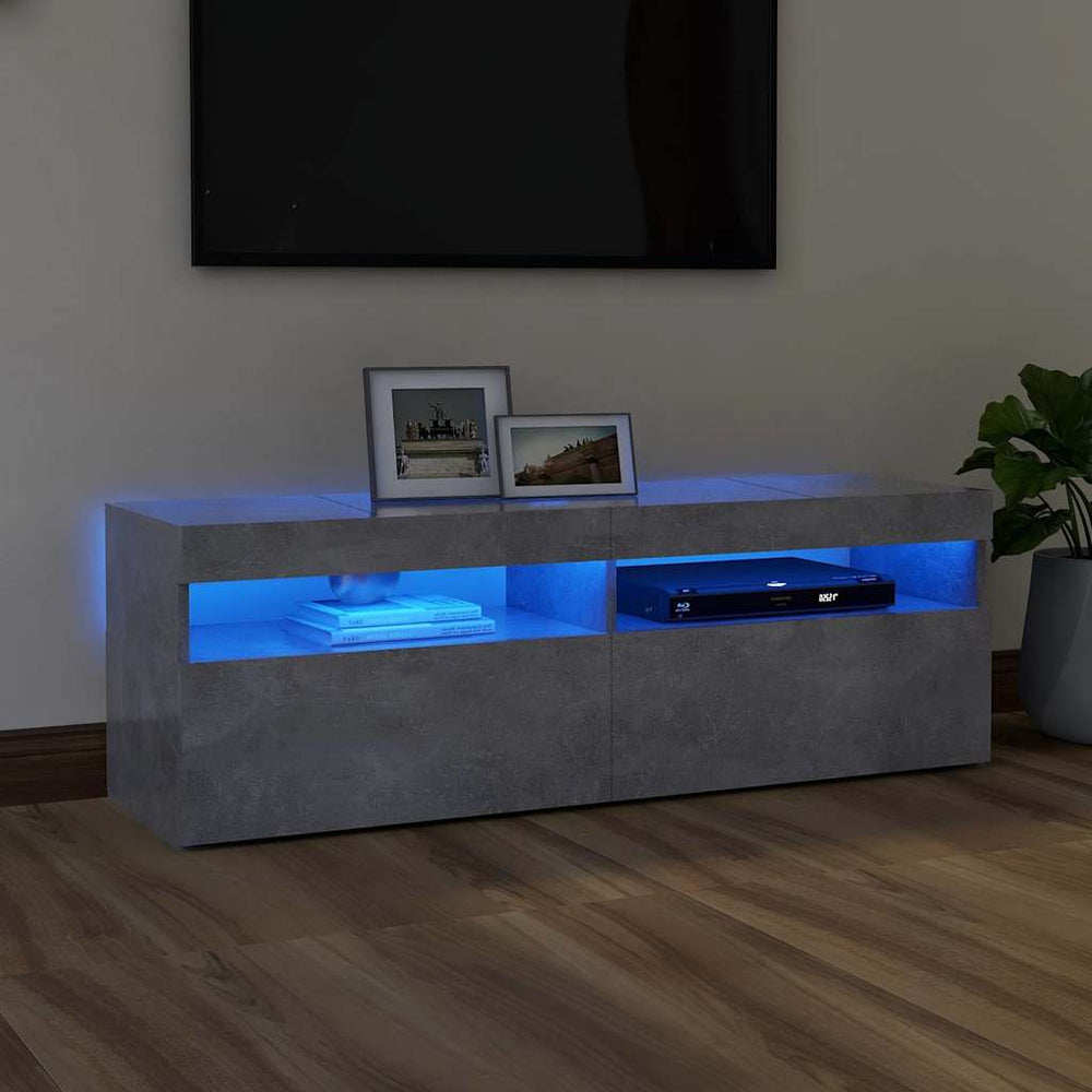 TV-Schrank Betongrau mit LED 120 cm