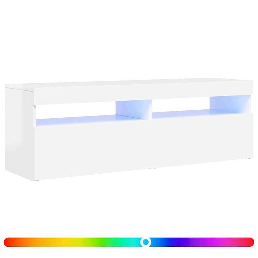 TV-Schrank Hochglanz Weiß mit LED 120 cm