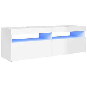 TV-Schrank Hochglanz Weiß mit LED 120 cm