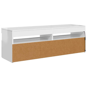 TV-Schrank Hochglanz Weiß mit LED 120 cm