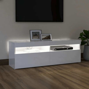 TV-Schrank Hochglanz Weiß mit LED 120 cm