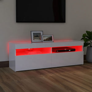 TV-Schrank Hochglanz Weiß mit LED 120 cm