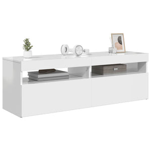 TV-Schrank Hochglanz Weiß mit LED 120 cm