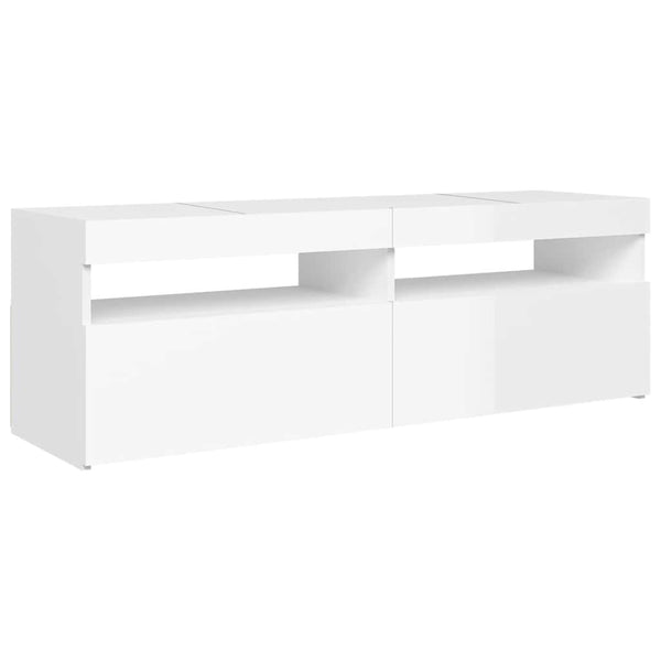TV-Schrank Hochglanz Weiß mit LED 120 cm