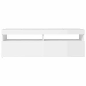 TV-Schrank Hochglanz Weiß mit LED 120 cm