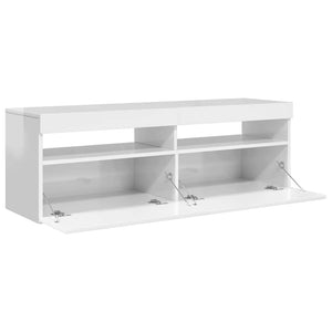 TV-Schrank Hochglanz Weiß mit LED 120 cm