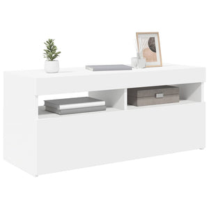 TV-Schrank Weiß mit LED 90 cm