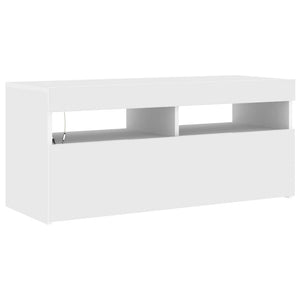 TV-Schrank Weiß mit LED 90 cm