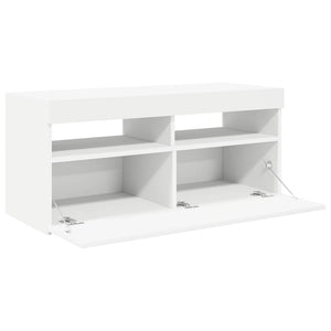 TV-Schrank Weiß mit LED 90 cm