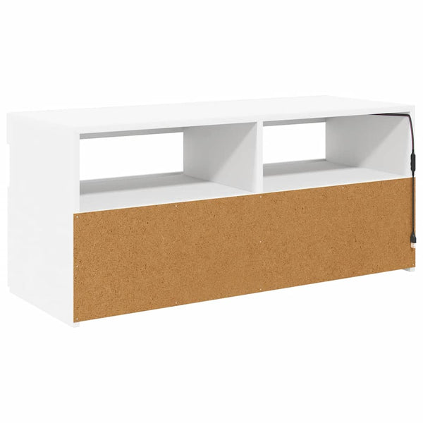 TV-Schrank Weiß mit LED 90 cm