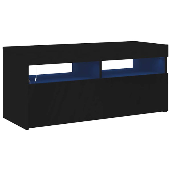TV-Schrank mit LED Schwarz 90cm