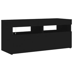 TV-Schrank mit LED Schwarz 90cm