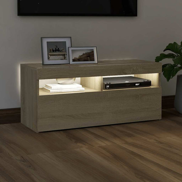 TV-Schrank Sonoma Eiche mit LED 90cm