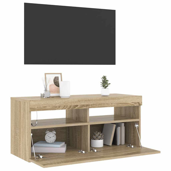 TV-Schrank Sonoma Eiche mit LED 90cm