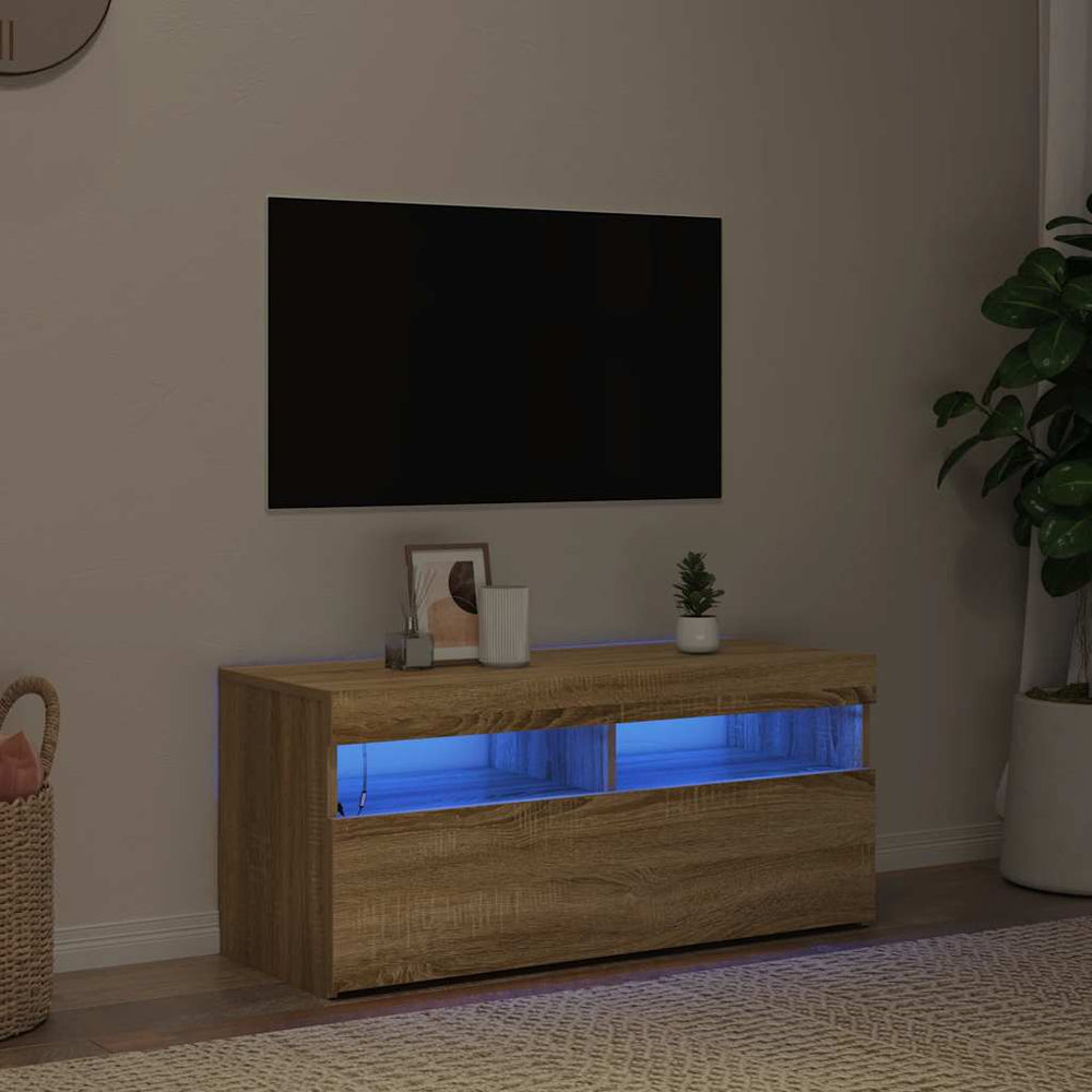 TV-Schrank Sonoma Eiche mit LED 90cm