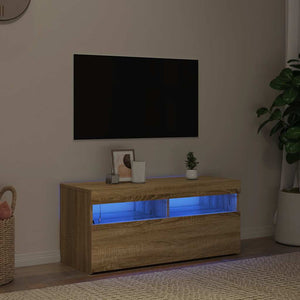 TV-Schrank Sonoma Eiche mit LED 90cm