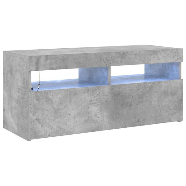 Meuble TV vidaXL avec lumières LED gris béton 90x35x40 cm