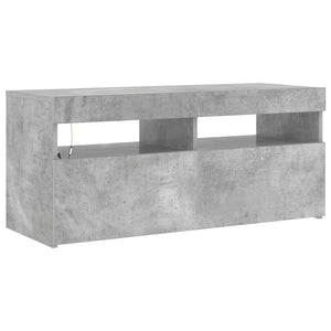 Meuble TV vidaXL avec lumières LED gris béton 90x35x40 cm