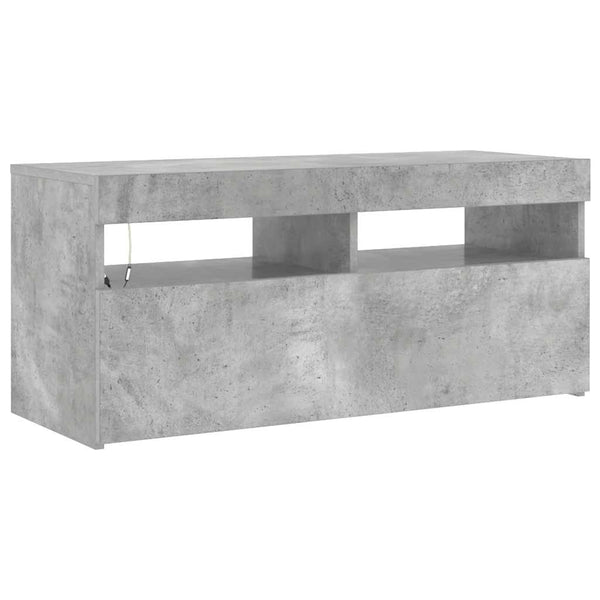 Meuble TV vidaXL avec lumières LED gris béton 90x35x40 cm