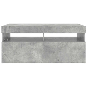 Meuble TV vidaXL avec lumières LED gris béton 90x35x40 cm