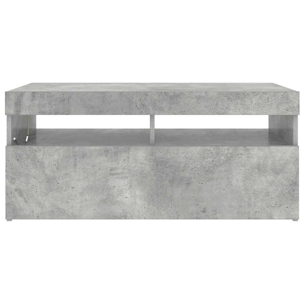 Meuble TV vidaXL avec lumières LED gris béton 90x35x40 cm