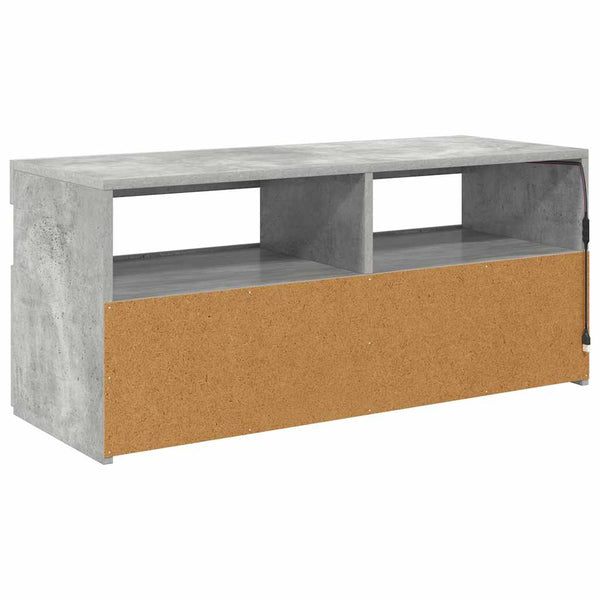 Meuble TV vidaXL avec lumières LED gris béton 90x35x40 cm