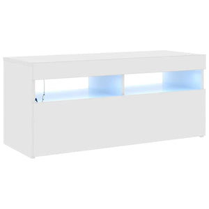 TV-Schrank Weiß Hochglanz mit LED 90cm